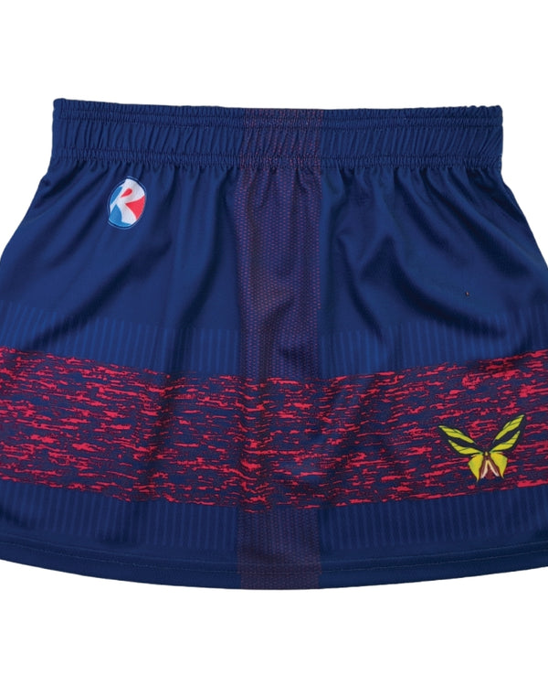 Custom women's lacrosse skirt with sublimated design