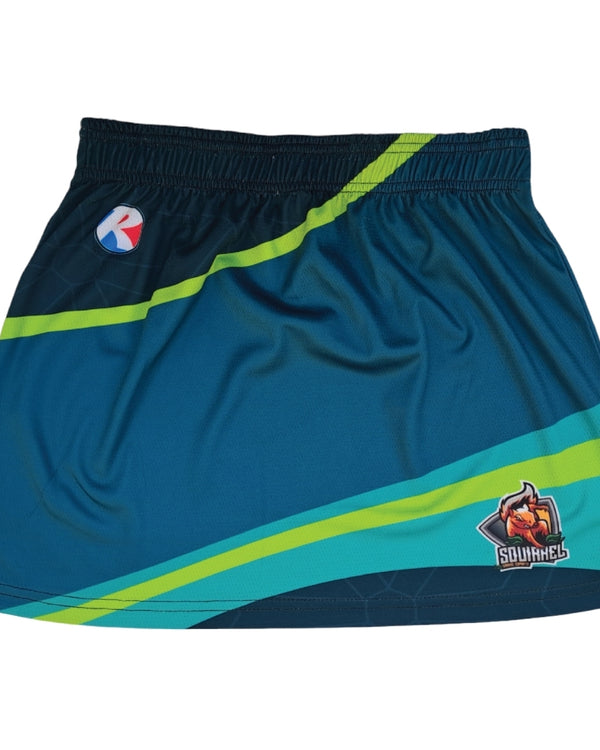 Custom women's lacrosse skirt with built-in liner and sublimated print