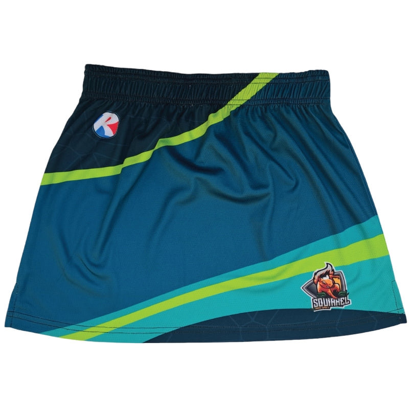 Custom women's lacrosse skirt with built-in liner and sublimated print