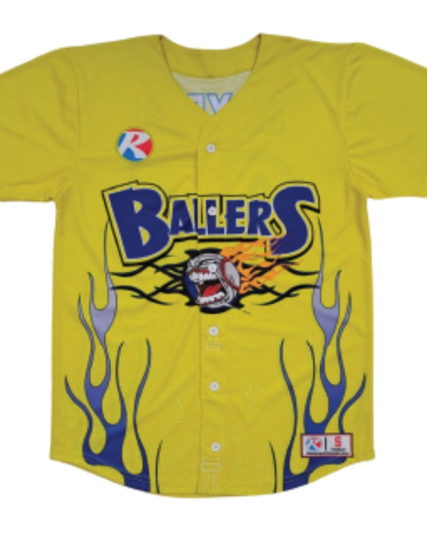 Full button sublimated baseball jersey custom design 1355