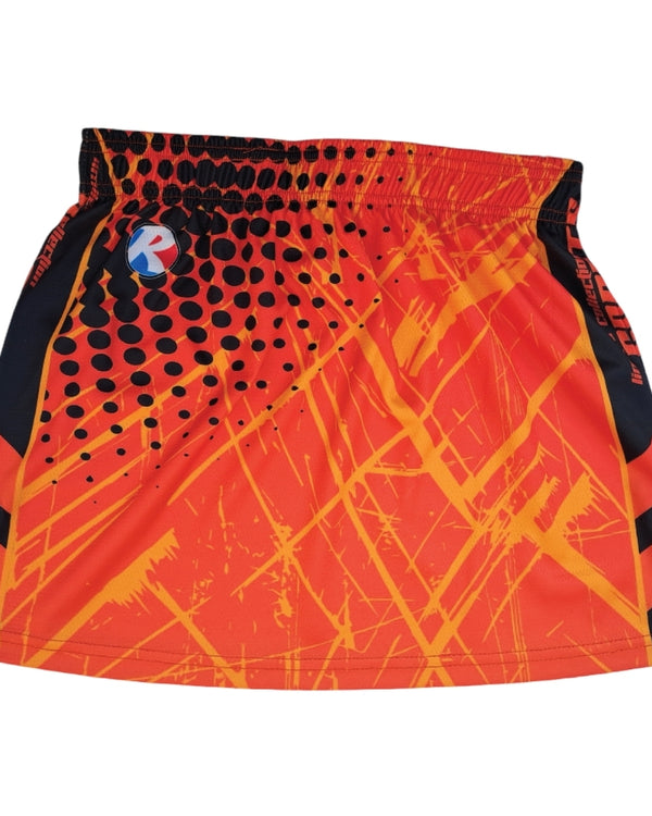 Women's custom sublimated lacrosse skirt with matching shorts liner