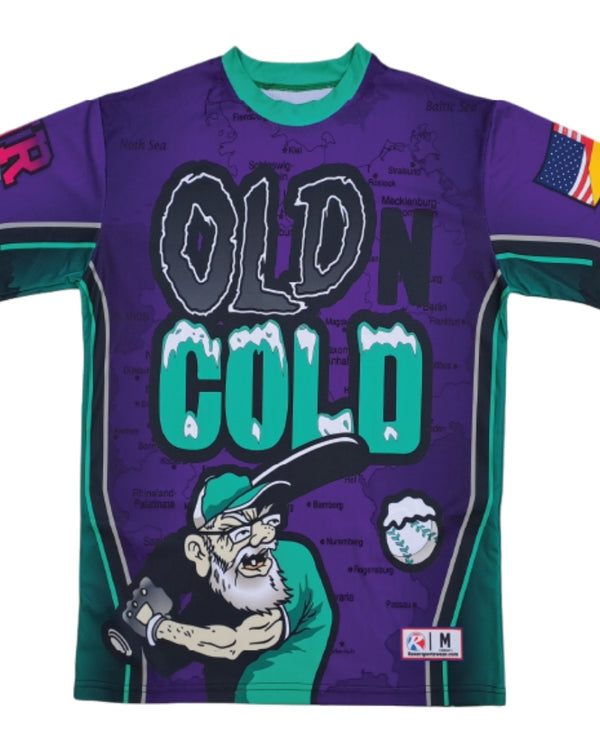 Custom sublimated regular baseball jersey with team name and number